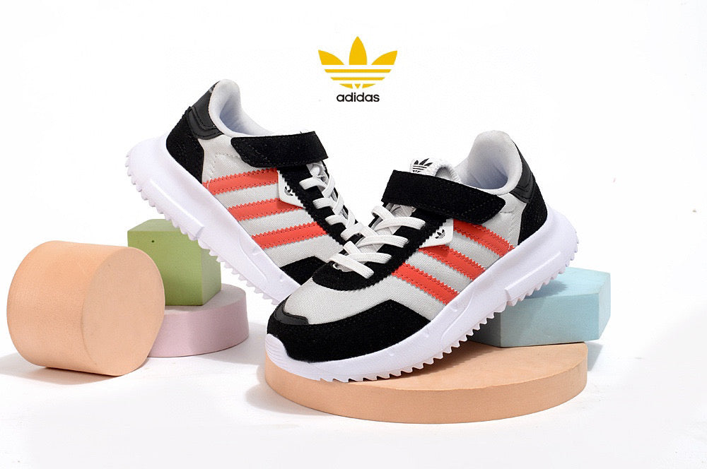 Adidas clover lightweight soft sole" black, gray, orange"