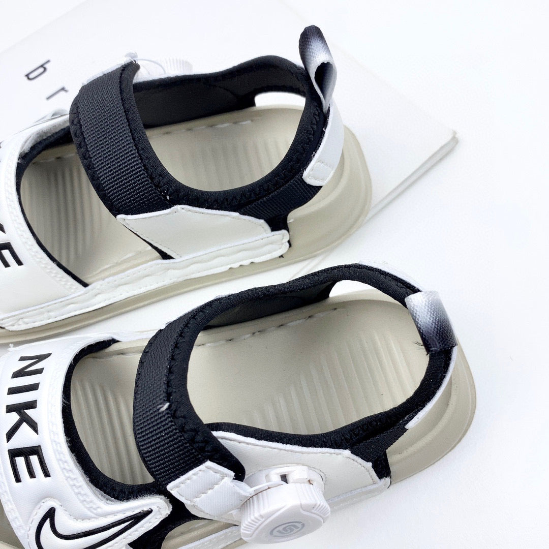 Nike Twist Lock Closed Toe Sandals "light gray, navy"