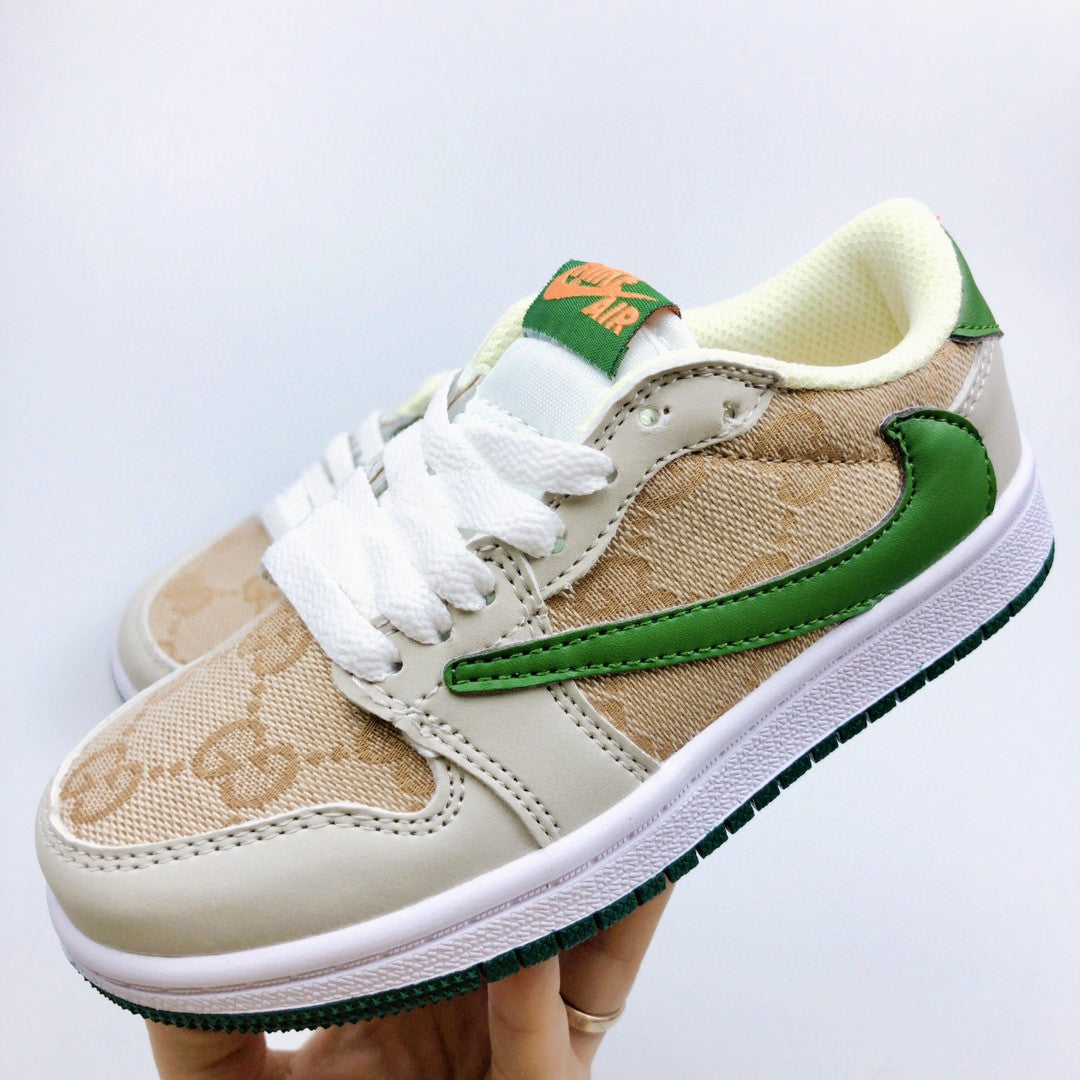Jordan low-top reverse hook black warrior" beige, green'