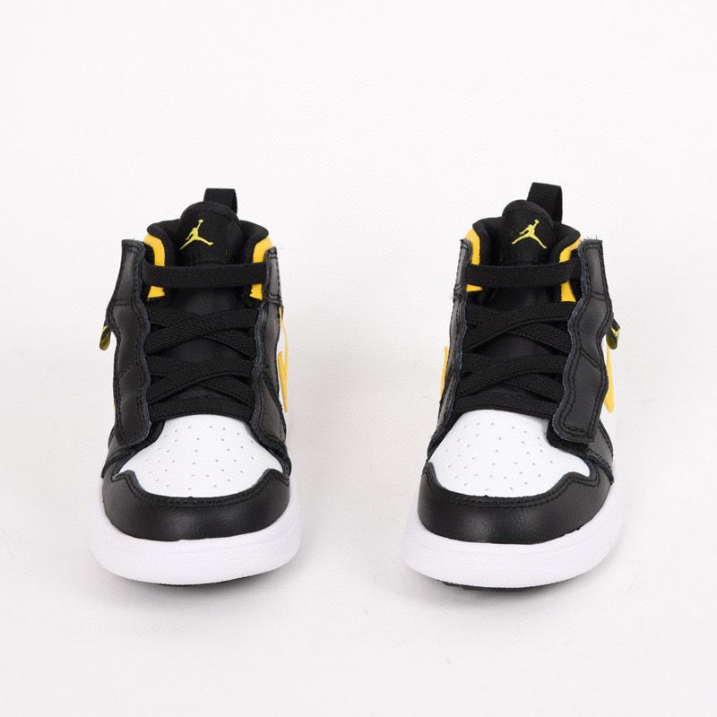 Jordan high top elastic band" white, black, yellow"
