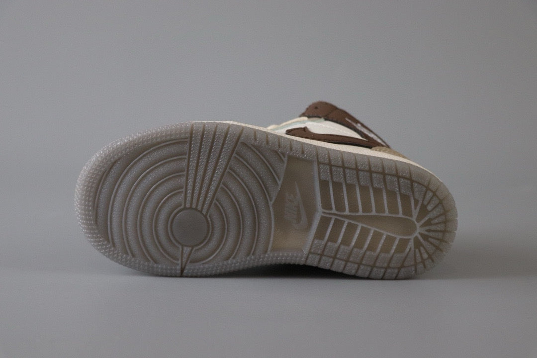 AJ Jordan Panda Light Shoes" beige, dark brown"