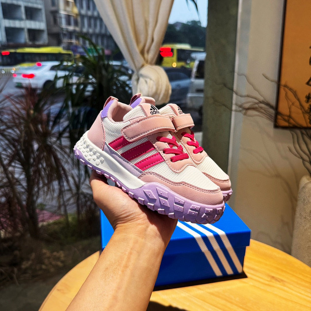 adidas mesh casual hiking shoes" pink, purple, cream"