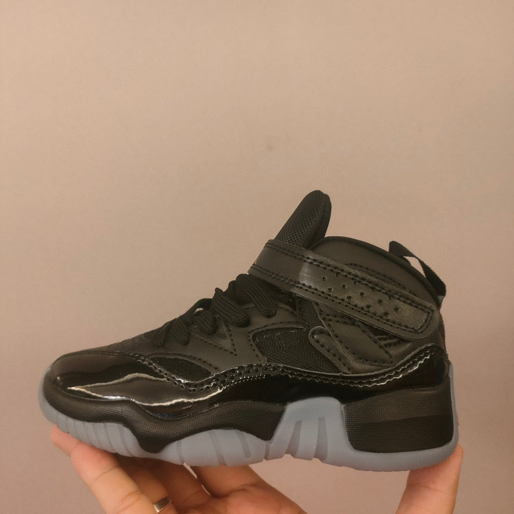 Jordan 612 single buckle children's shoes" black"