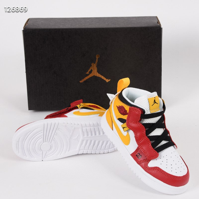 Jordan high top elastic band" red, yellow, white"