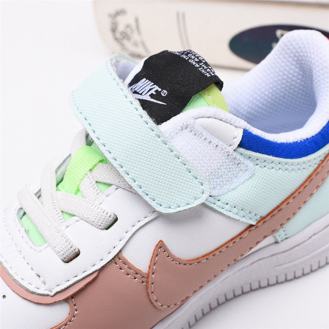 Air Force Macaron Velcro " white, sky blue"