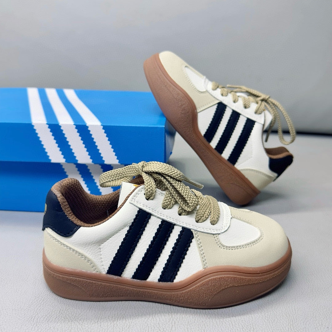Adidas third generation children's German training shoes" white, gray, navy"