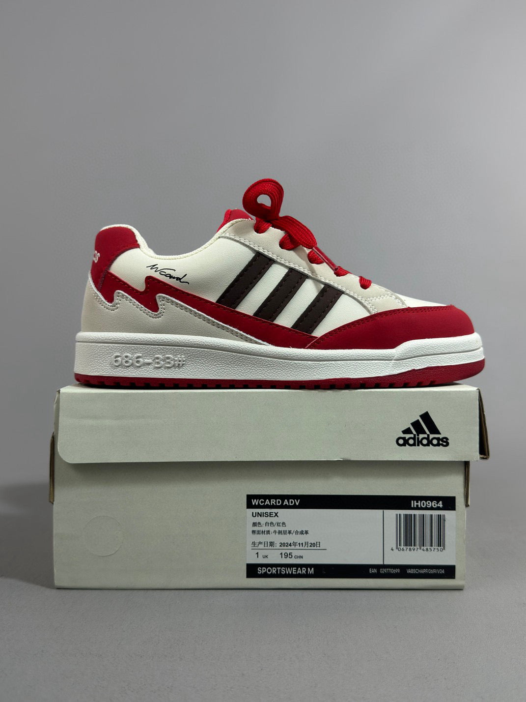 Adidas WCARD ADV classic retro sneakers" white, red"