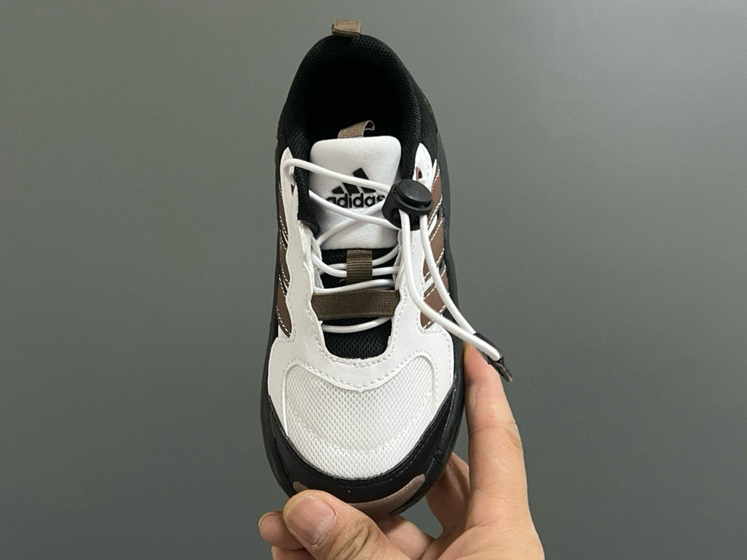 Adidas new elastic buckle children's shoes" white, brown, black"