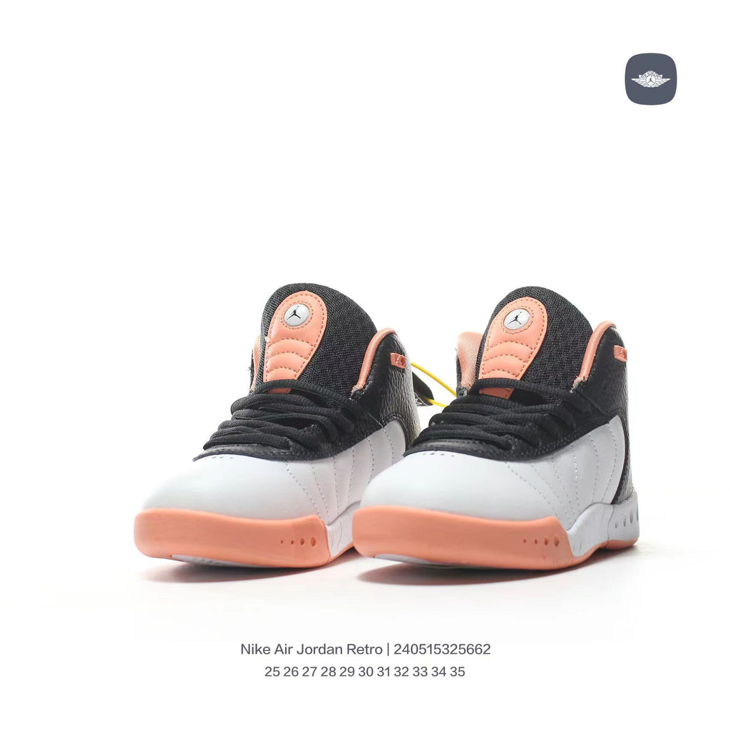 Jordan Retro-combat basketball shoes " black, white, orange"