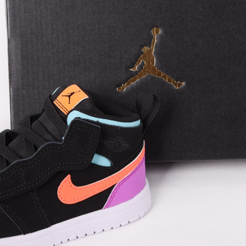 Jordan high top elastic band" black, purple, blue"