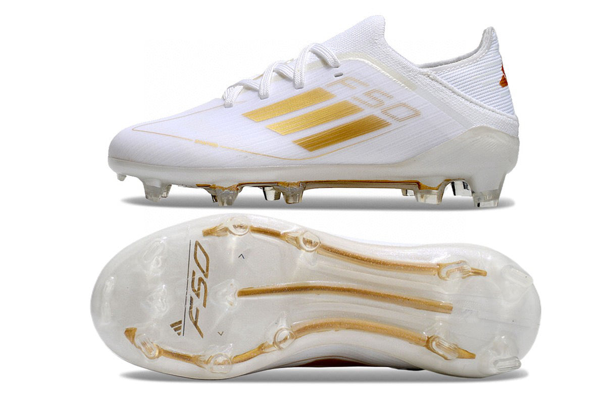 Adidas F50 knitted waterproof football shoes" white"