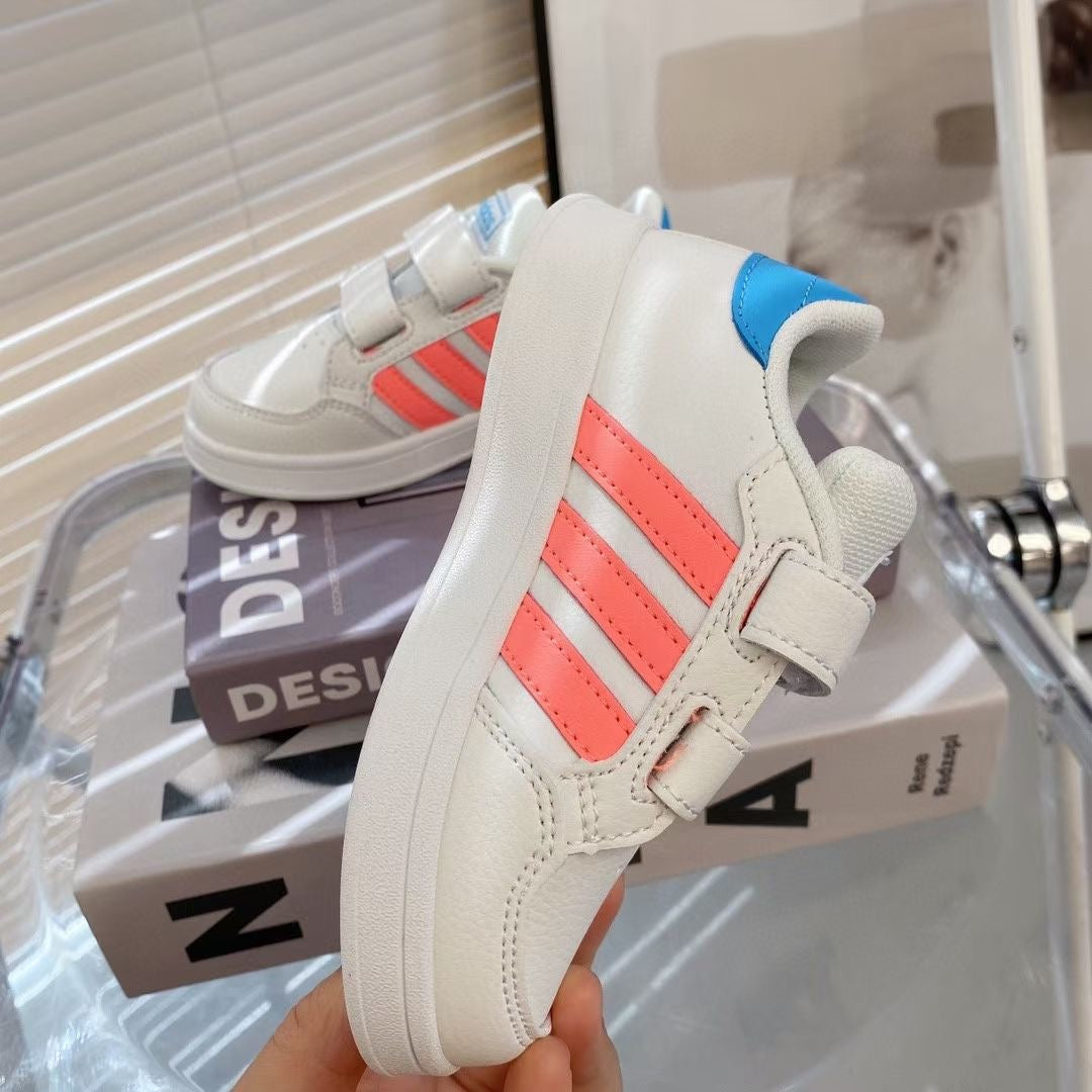 Adidas co-branded Velcro children's shoes" white, pink"