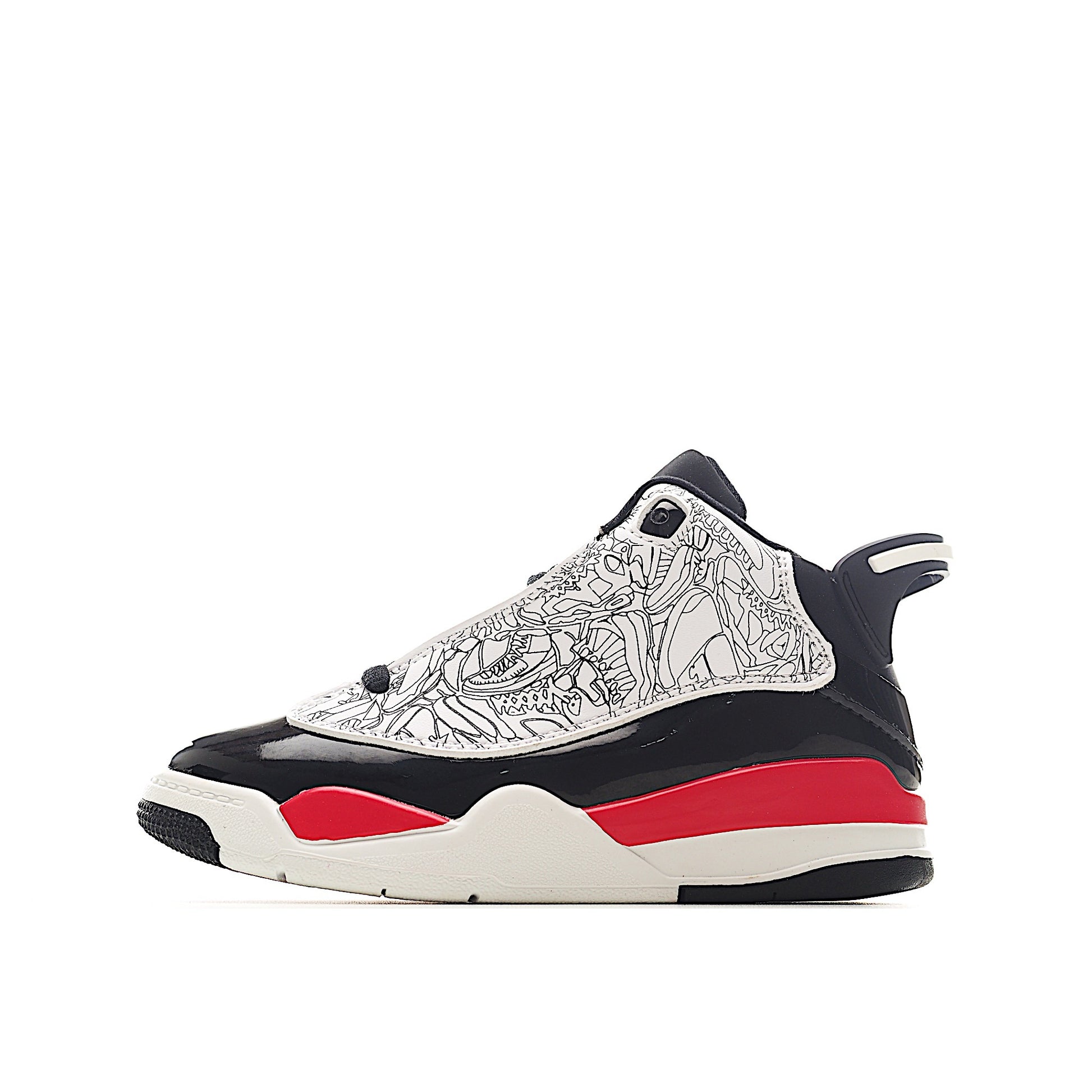 Jordan Zero Lace-Up Basketball Shoes for Kids" black, white, red"