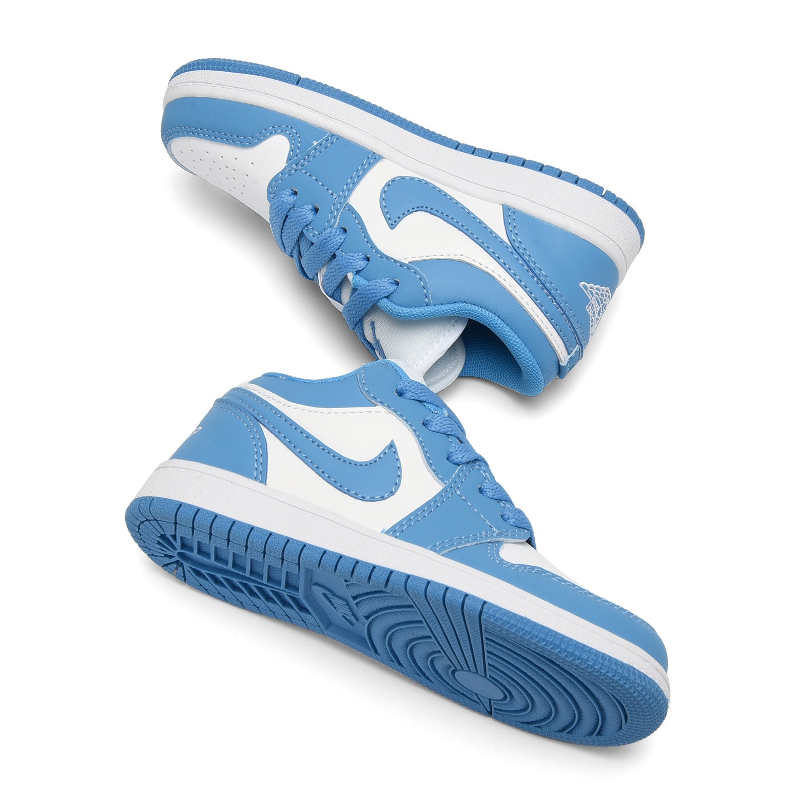 Qiaoyi low-top shoelaces" white, sky blue"
