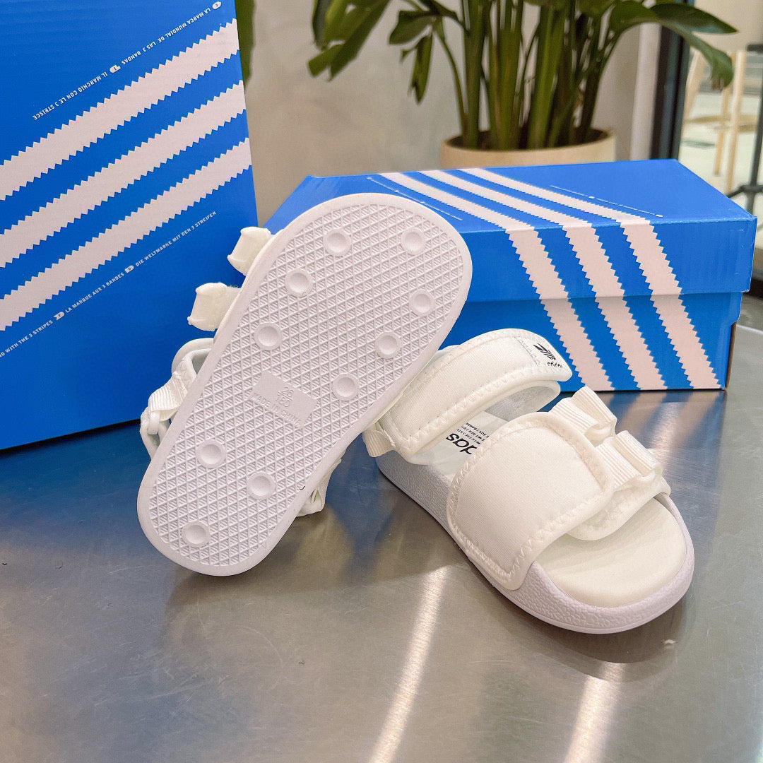 Adidas clover hook and loop beach sandals" white"