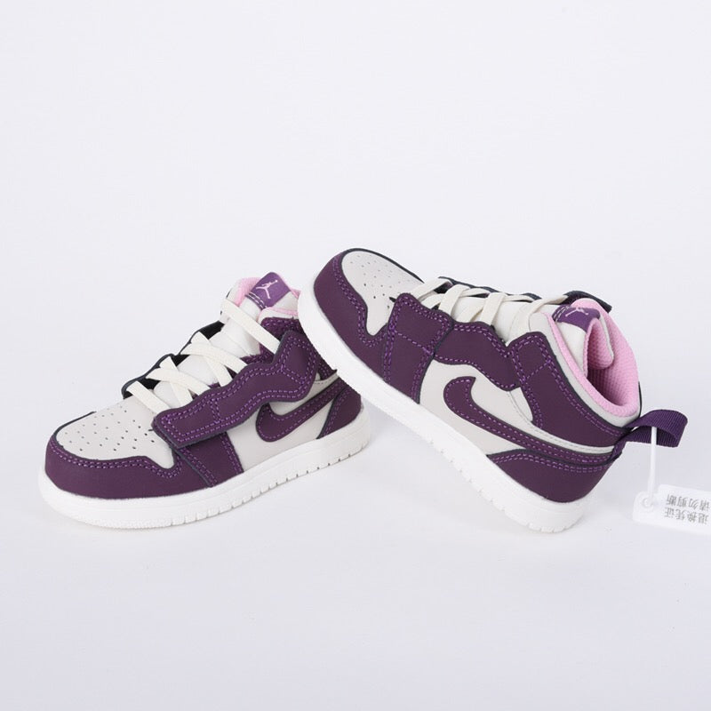Jordan high top elastic band"  Cream, dark purple"