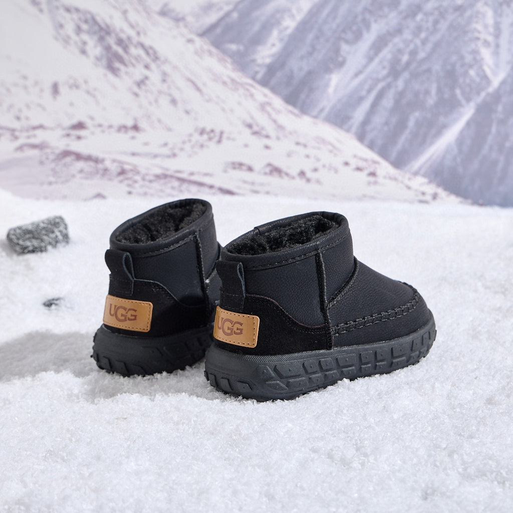 U-GG tire bottom snow boots" black"