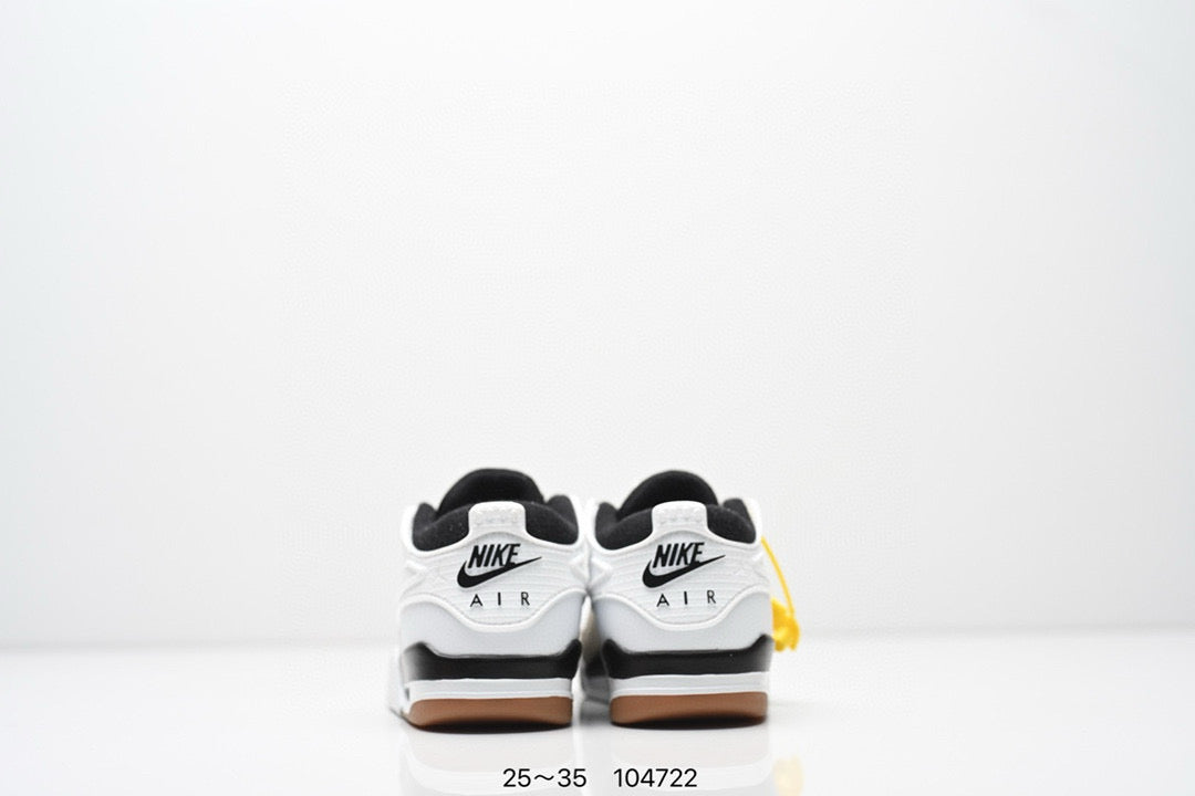 Jordan 4 low-top air cushion basketball shoes" white, black, gray"
