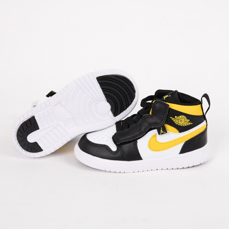 Jordan high top elastic band" white, black, yellow"