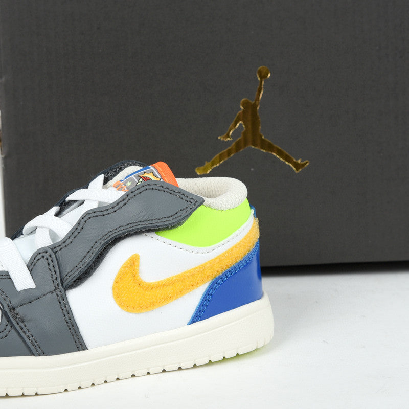 Jordan low top elastic band" white, gray, yellow, orange"
