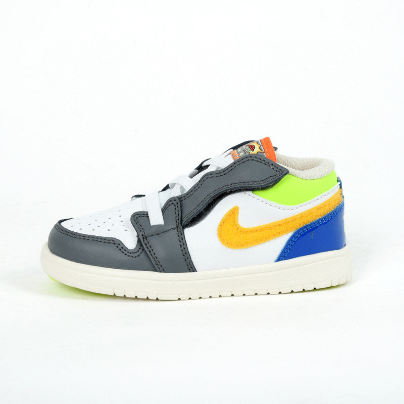 Jordan low top elastic band" white, gray, yellow, orange"