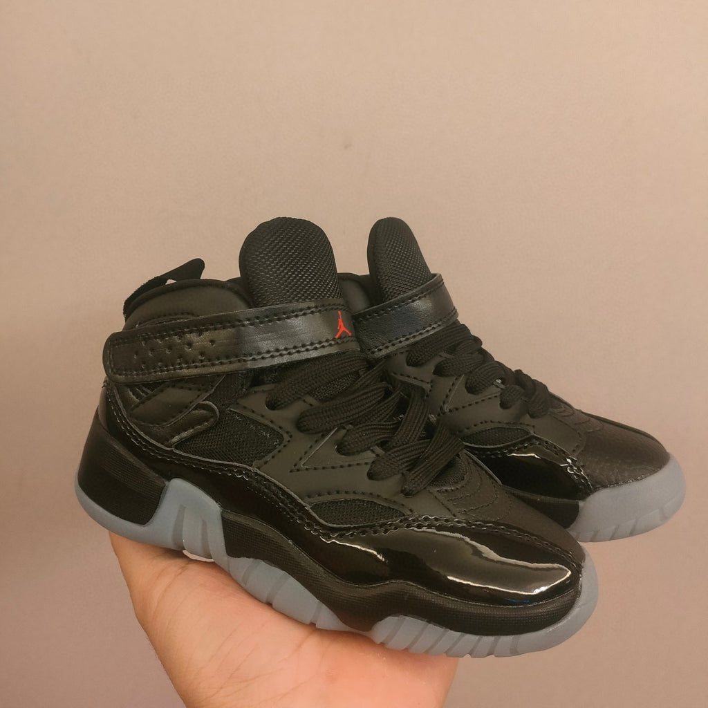Jordan 612 single buckle children's shoes" black"