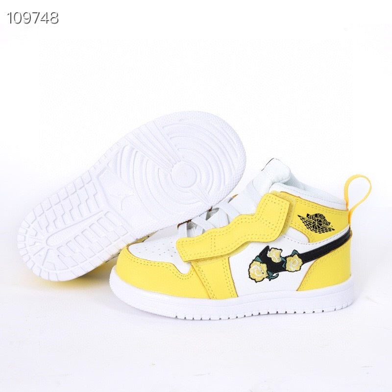 Jordan high top elastic band" Yellow, white"