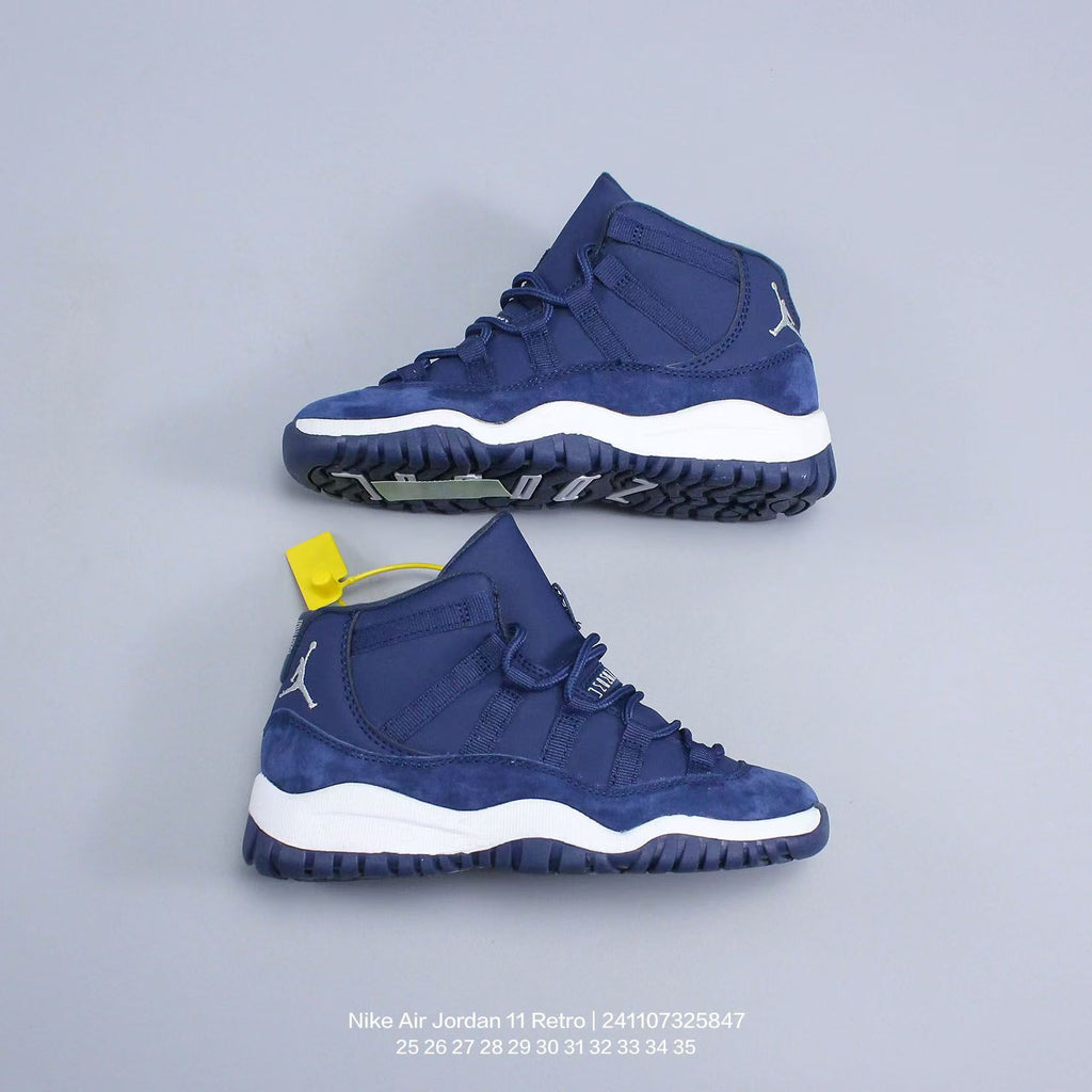 Joe 11 high-top high-quality children's shoes" basketball" Deep blue"