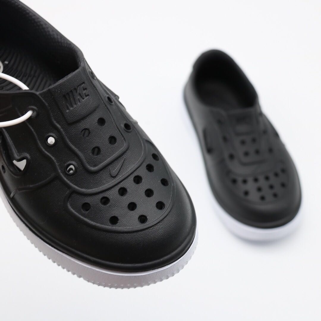 Nike Air Force Hole Shoes Beach Sandals" black"