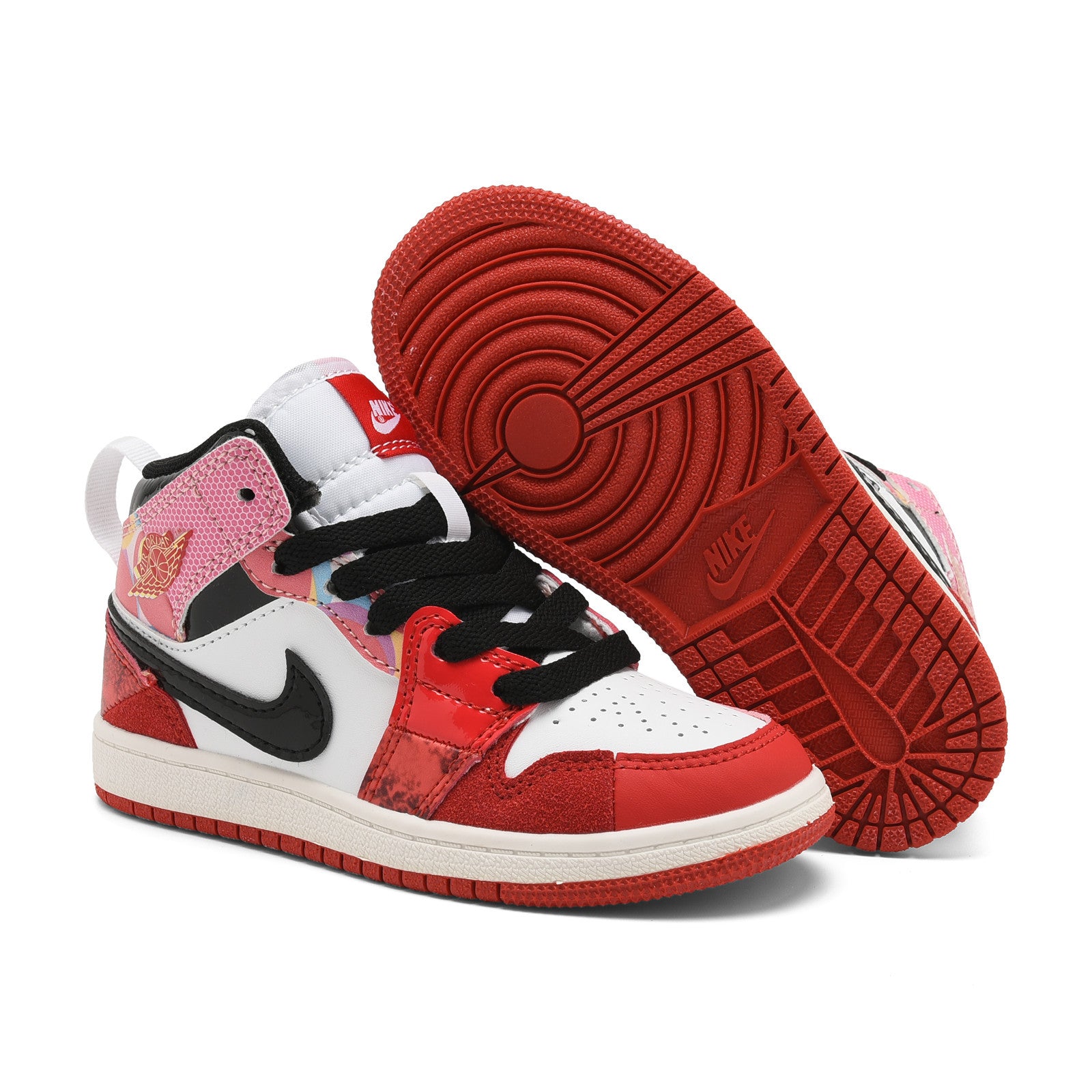 AJ-127" pink, white, red"