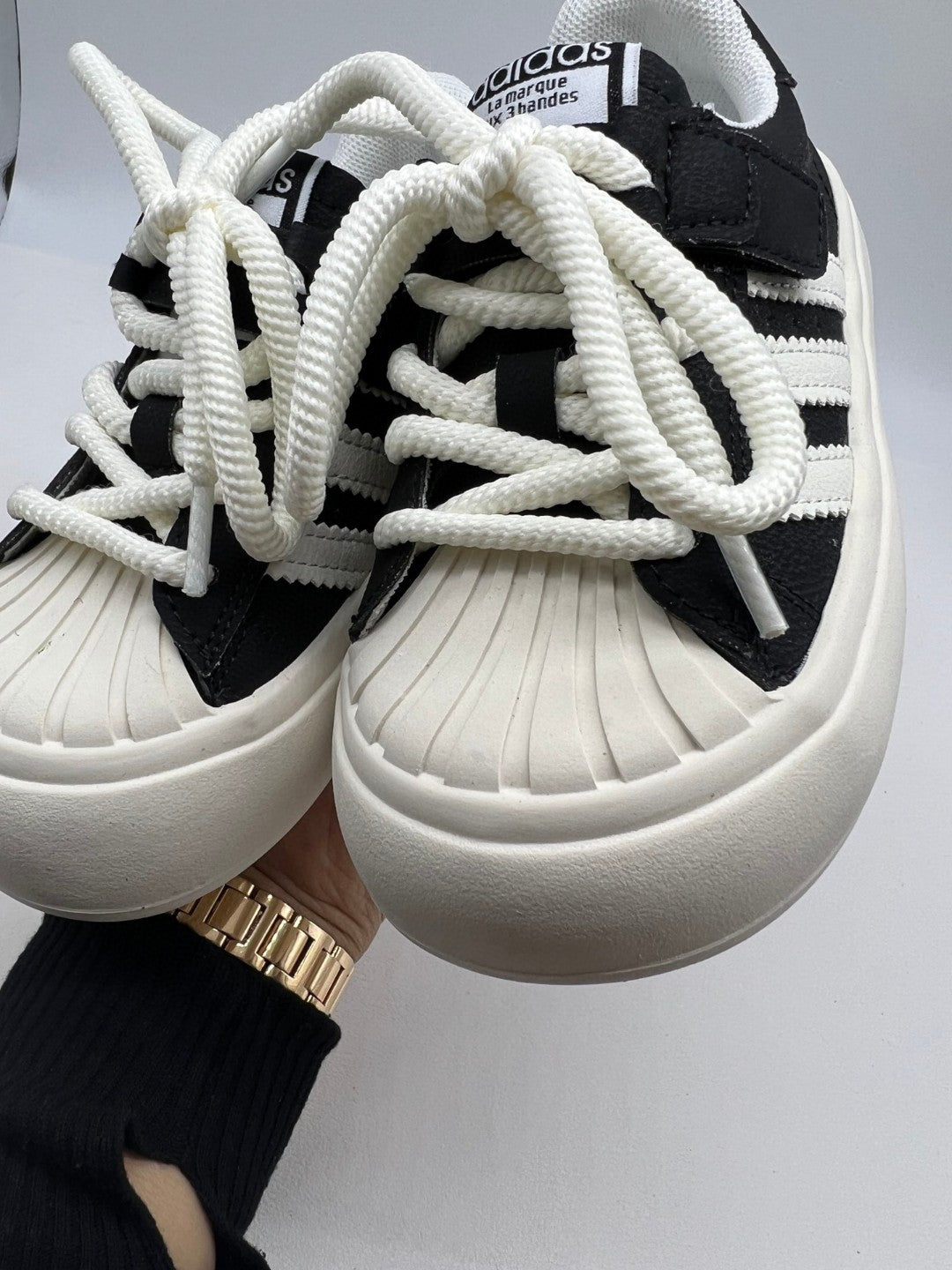 Adidas cute shell toe spring soft bottom sneakers " black"