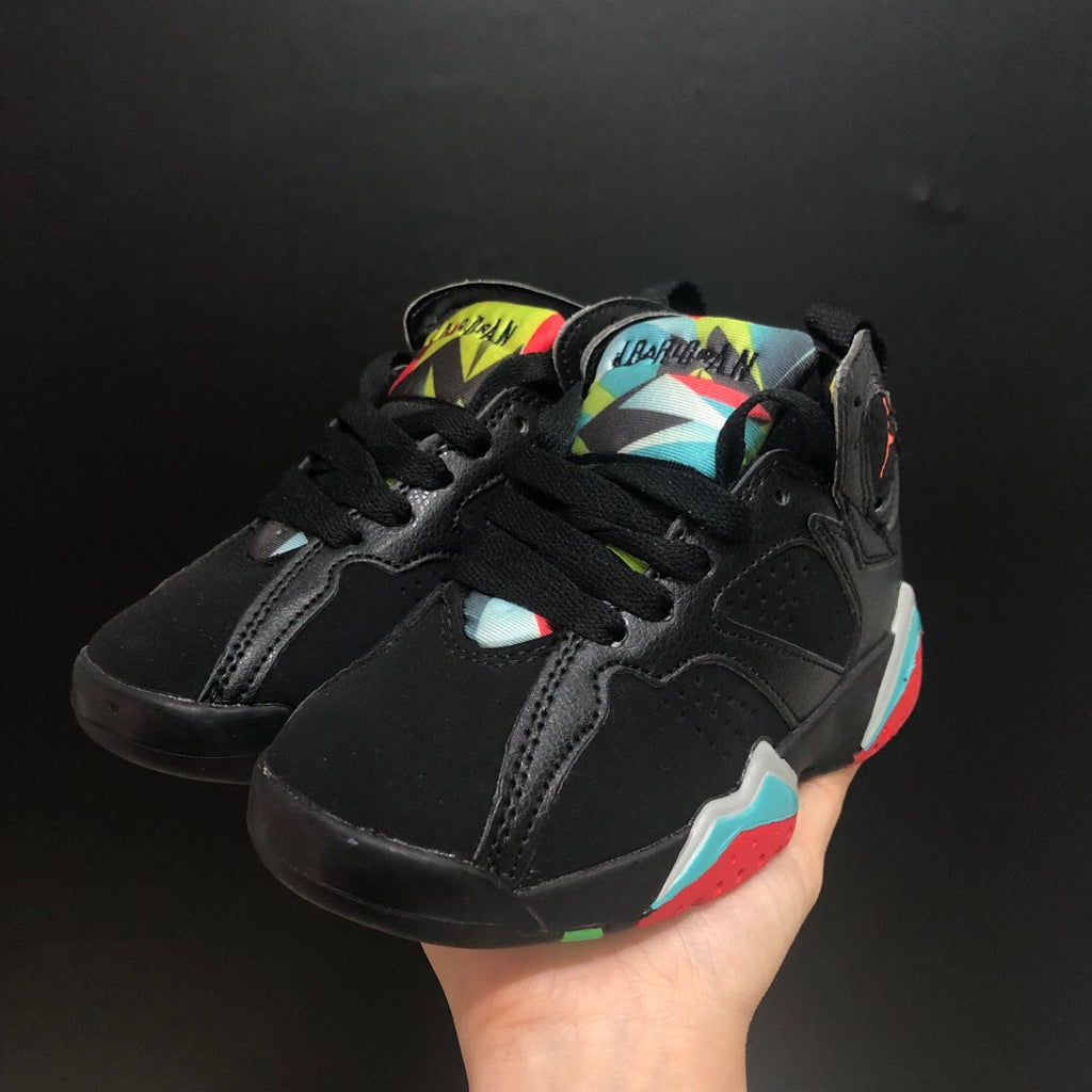 Jordan 7" black, orange, blue"