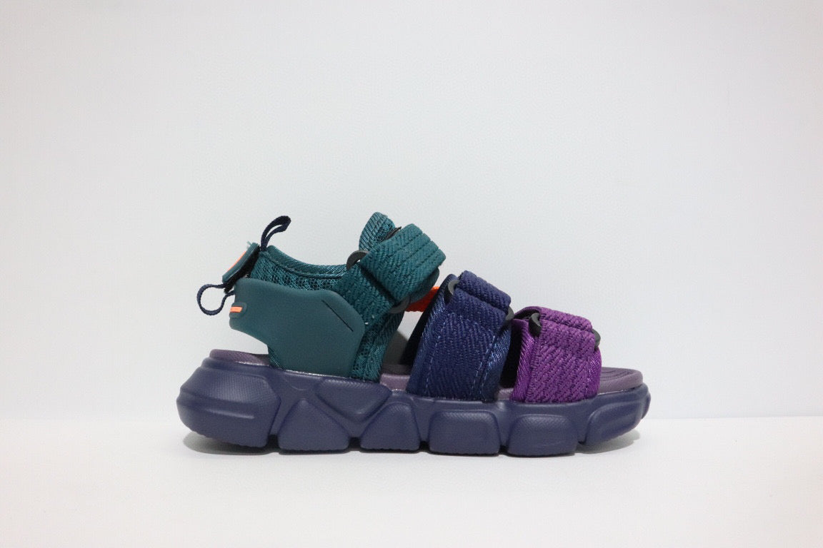 Adidas three velcro sandals "black, green, purple"