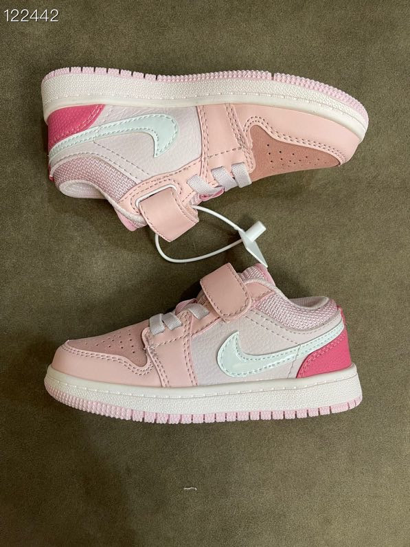 AIR JORDAN 1 low-top Velcro" pink, light pink"