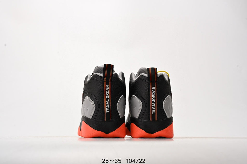 AJ13-1/split leather' gray, black, orange"