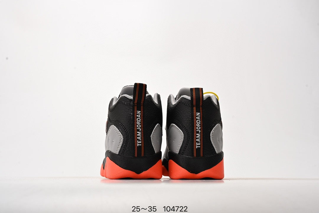 AJ13-1/split leather' gray, black, orange"