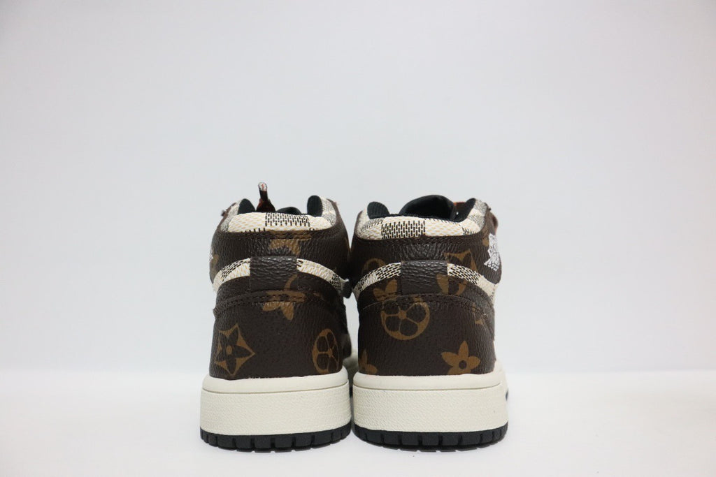 Joe 1 chessboard Lego high school children's shoes" brown, cream, off white"