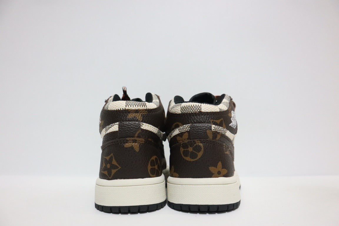 Joe 1 chessboard Lego high school children's shoes" brown, cream, off white"