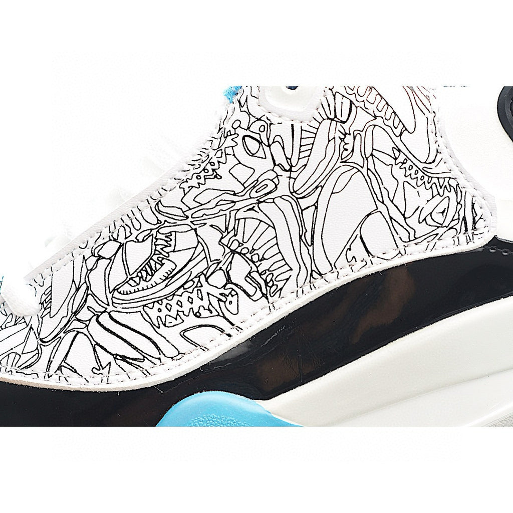 Jordan Zero Lace-Up Basketball Shoes for Kids" black, white, blue"