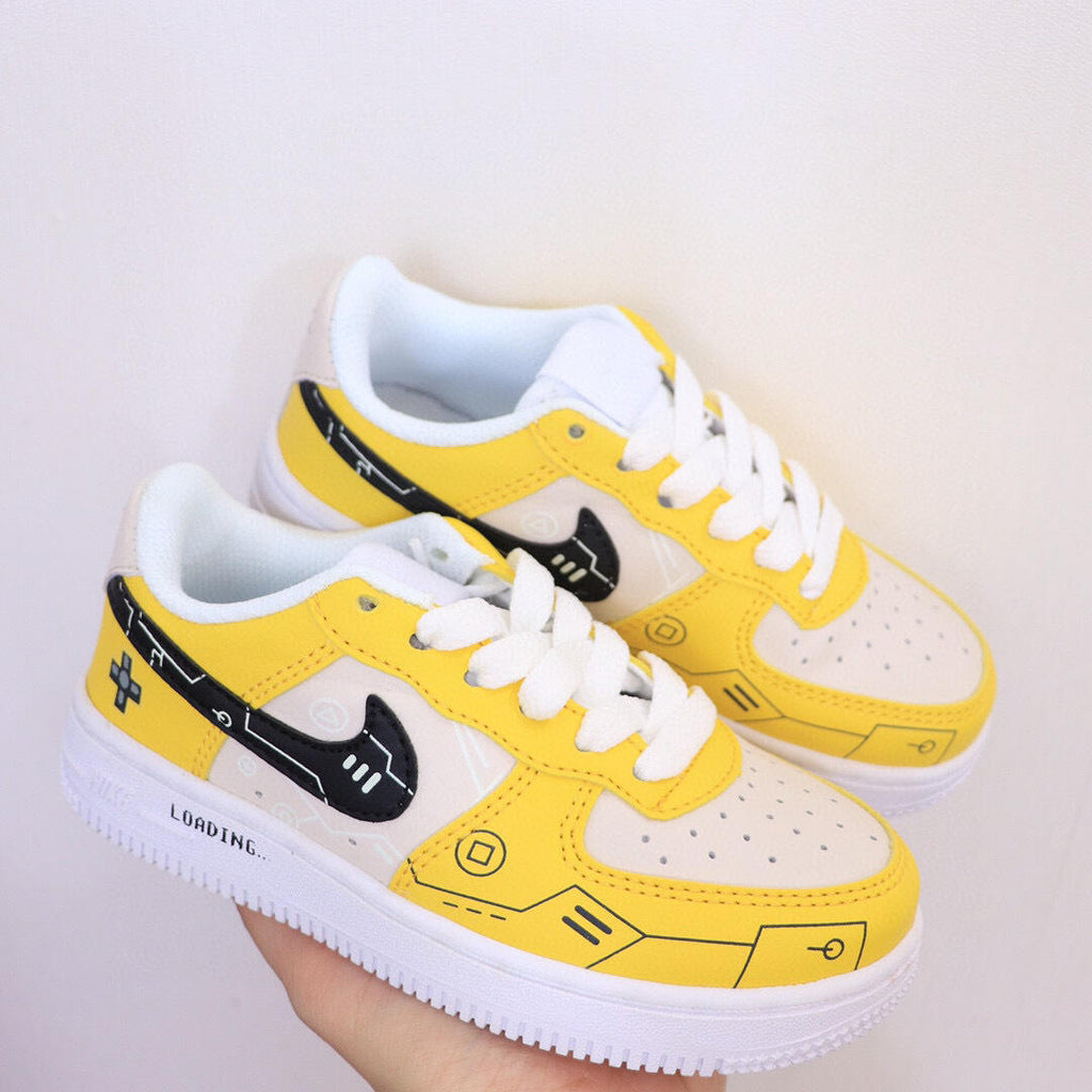 Air Force low-top lace-up sneakers" yellow, white"