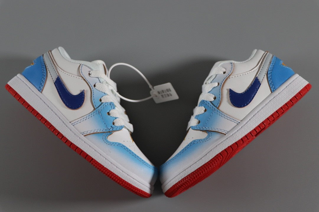 Jordan 1 Classic Kids Shoes" white, sky blue"