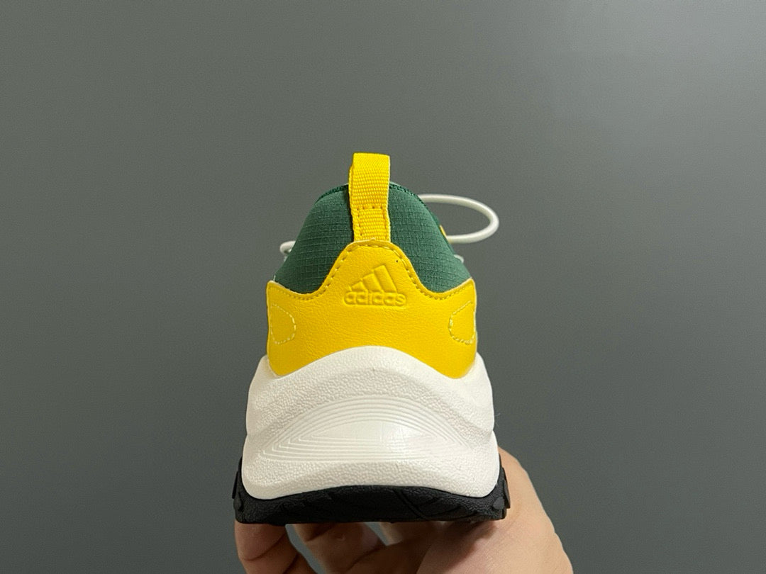 Adidas new elastic buckle children's shoes" green, white, yellow"