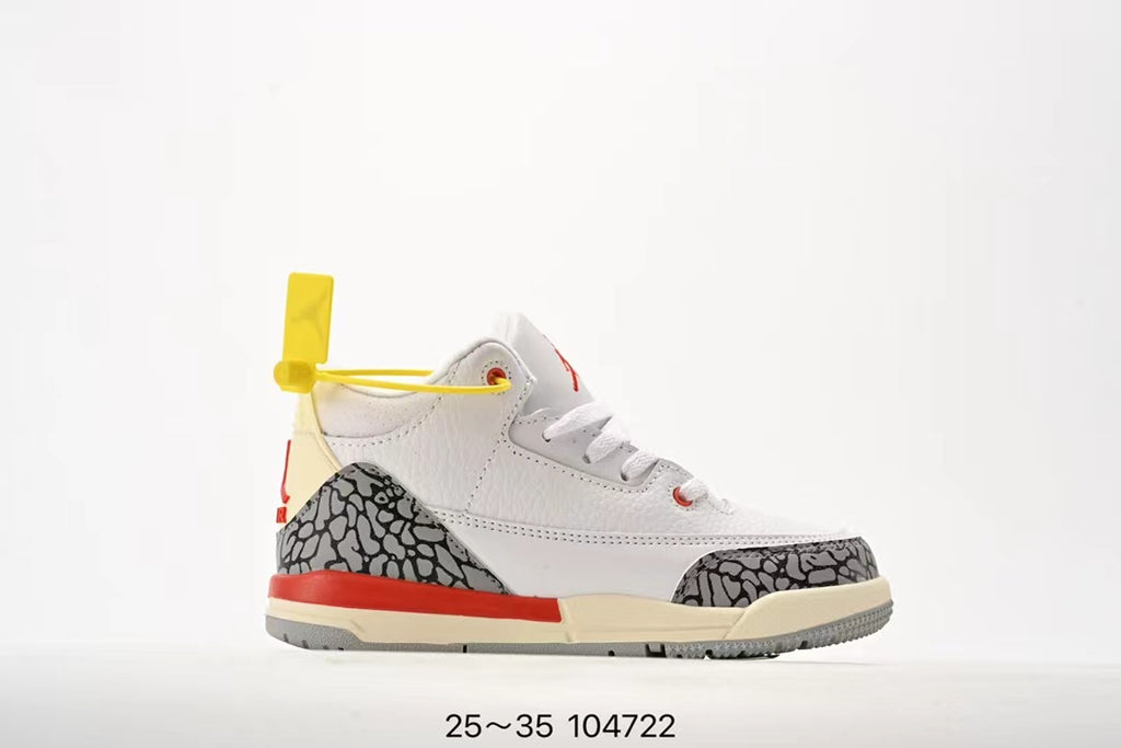 Joe 3" white, cream, red"