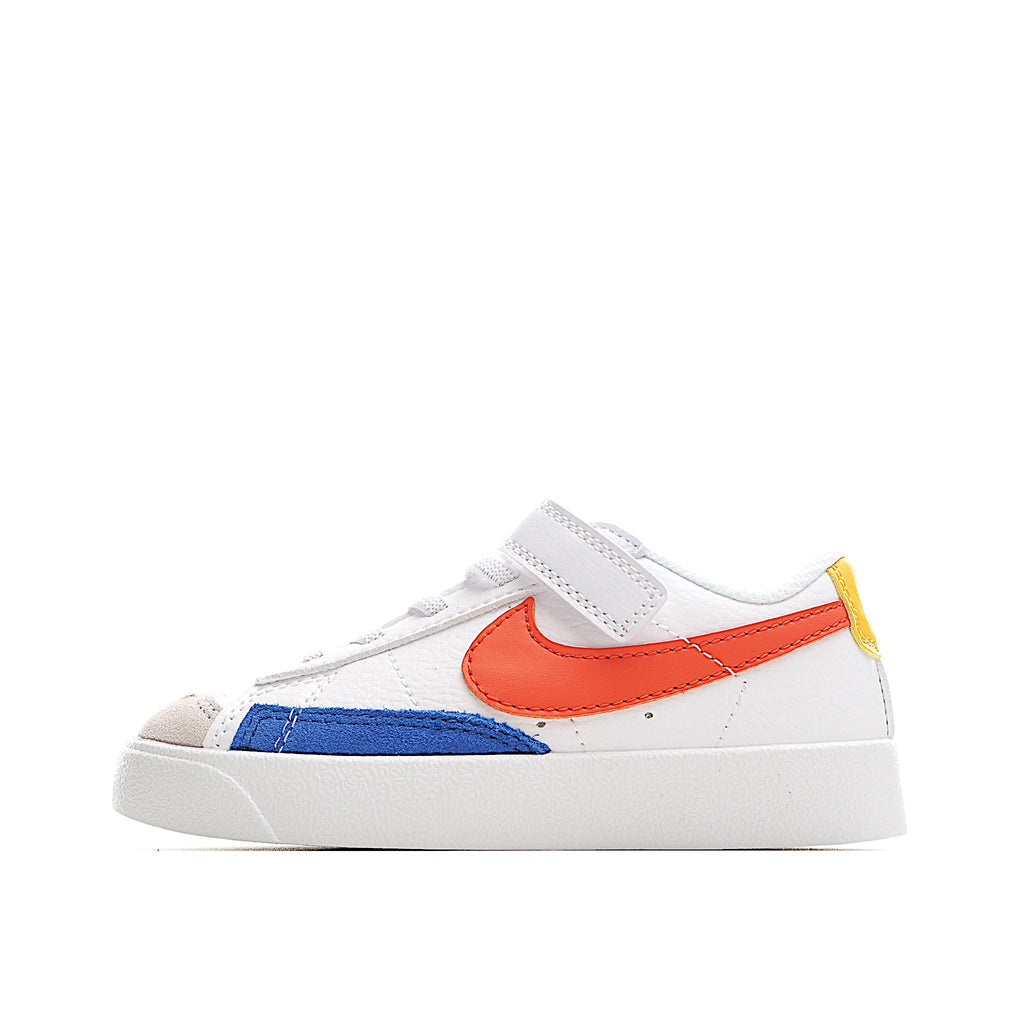 Trail Blazers Velcro Low-Top Kids Sneakers" white, blue, orange"
