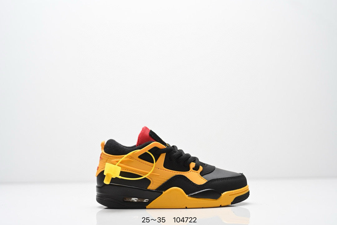 Jordan 4 low-top air cushion basketball shoes" yellow, black"