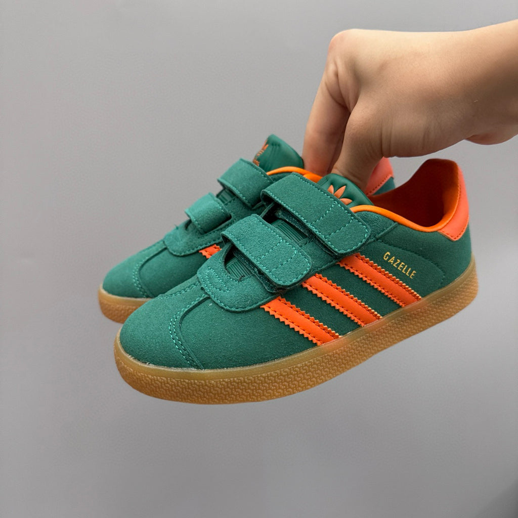 Adidas Dexter double buckle sneakers" dark green with orange"