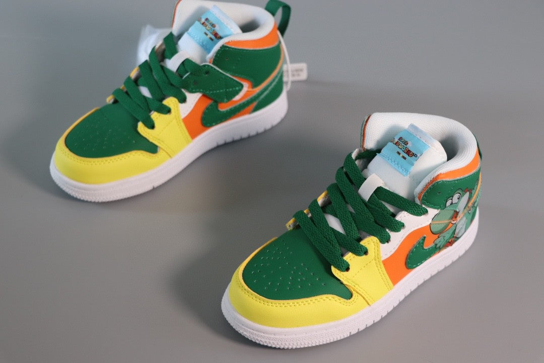 Jordan Air Jordan 1 Super Mario" yellow, orange, green"