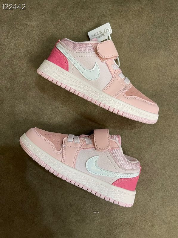 AIR JORDAN 1 low-top Velcro" pink, light pink"