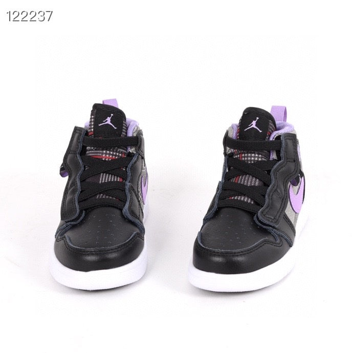Jordan high top elastic band" black, purple, gray"