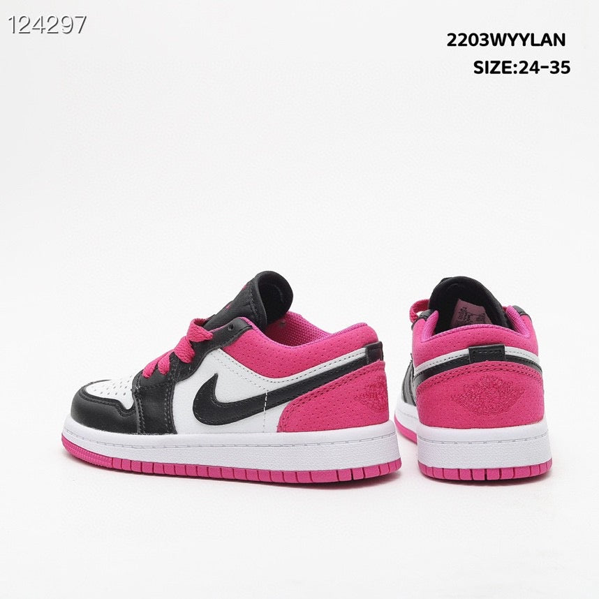 Joe 1 low-top lace-up sneakers" white, black, pink"